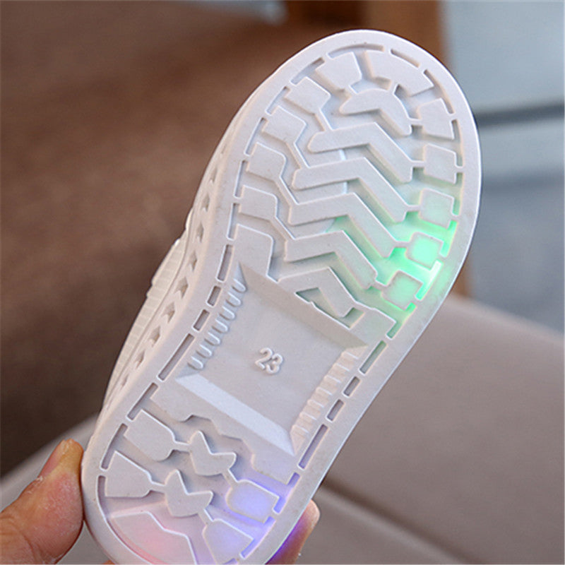 Kids LED Light-Up Shoes, Laced Running Sneakers for Boys/Girls - Glowing Casual Sports Footwear