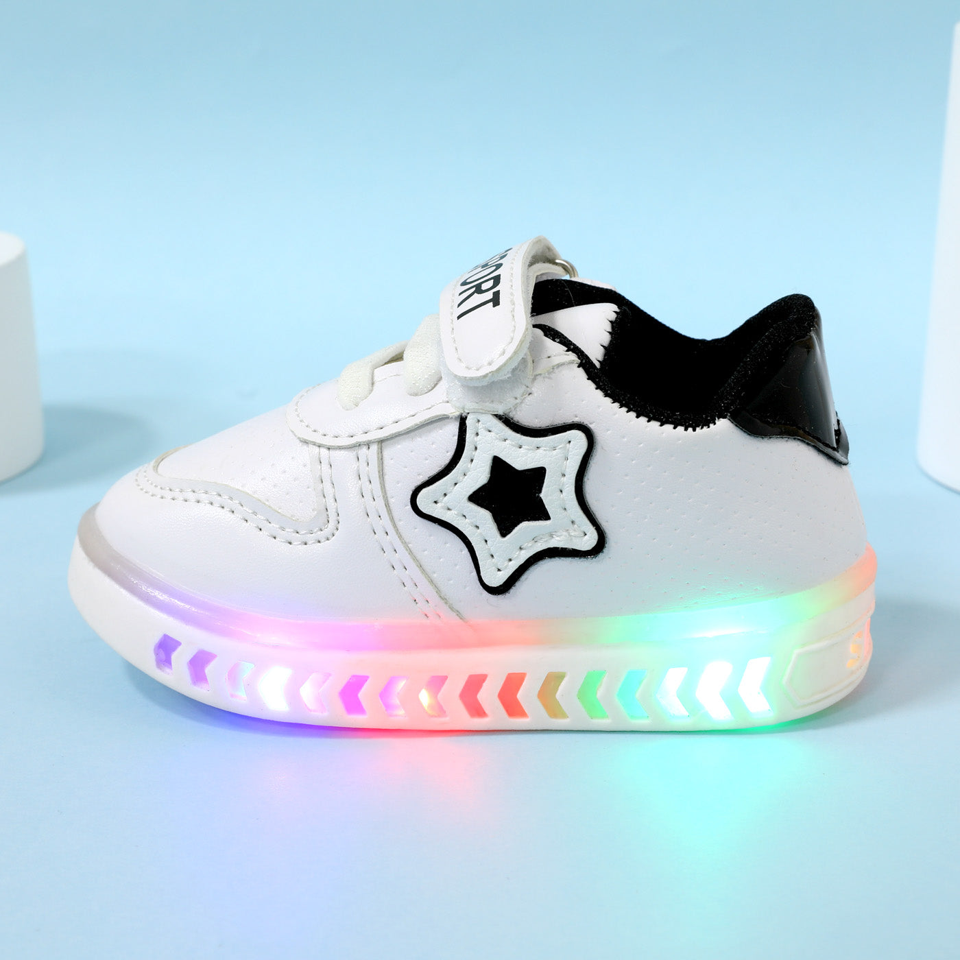 Kids LED Light-Up Shoes, Laced Running Sneakers for Boys/Girls - Glowing Casual Sports Footwear