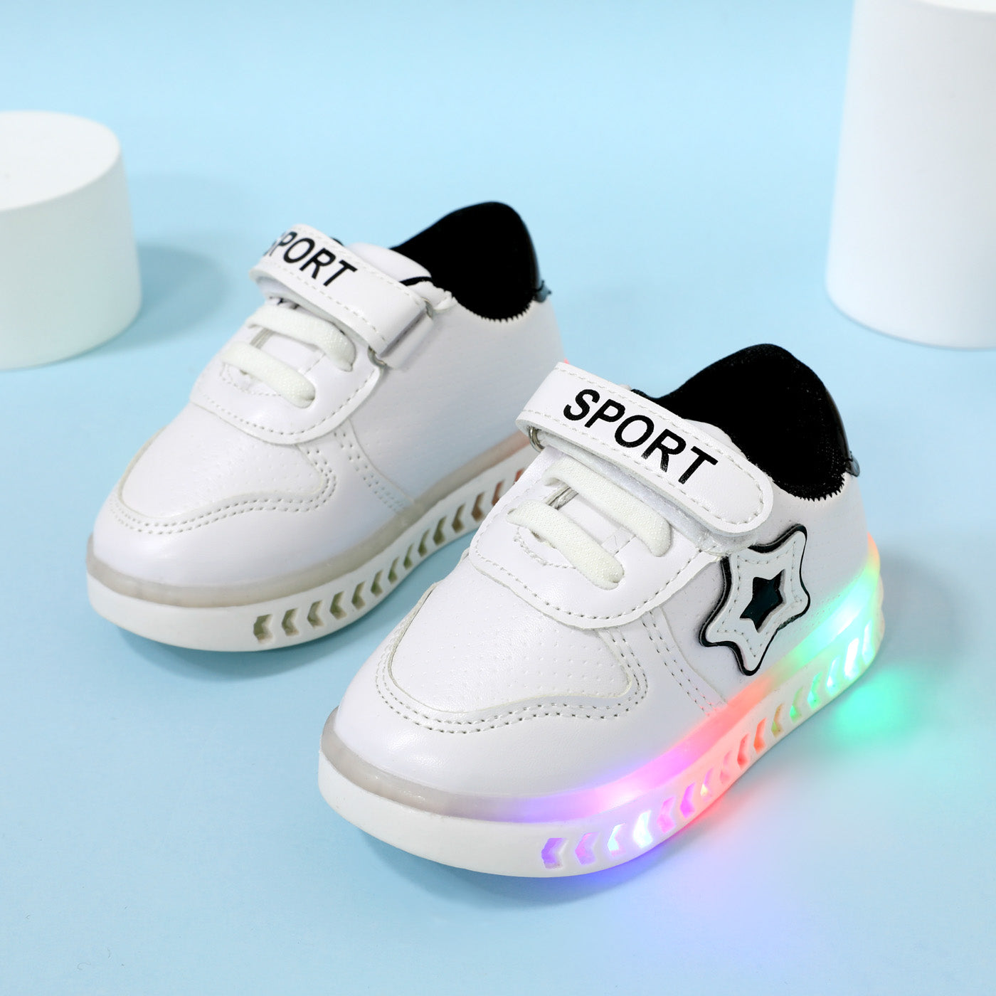 Kids LED Light-Up Shoes, Laced Running Sneakers for Boys/Girls - Glowing Casual Sports Footwear