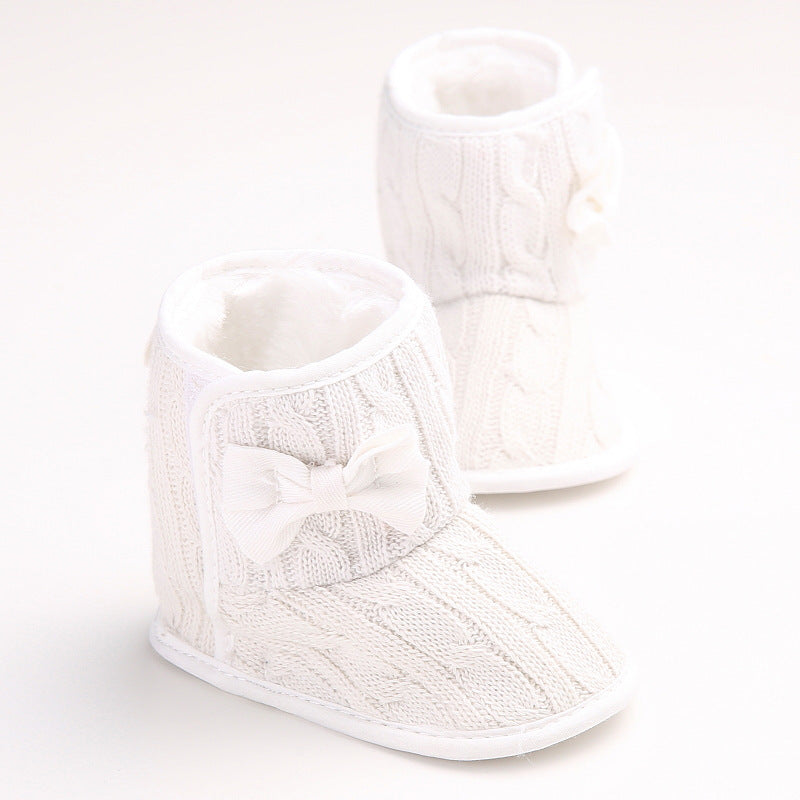 Knit Toddler Boots with Bow Detail, Perfect for Little Walkers