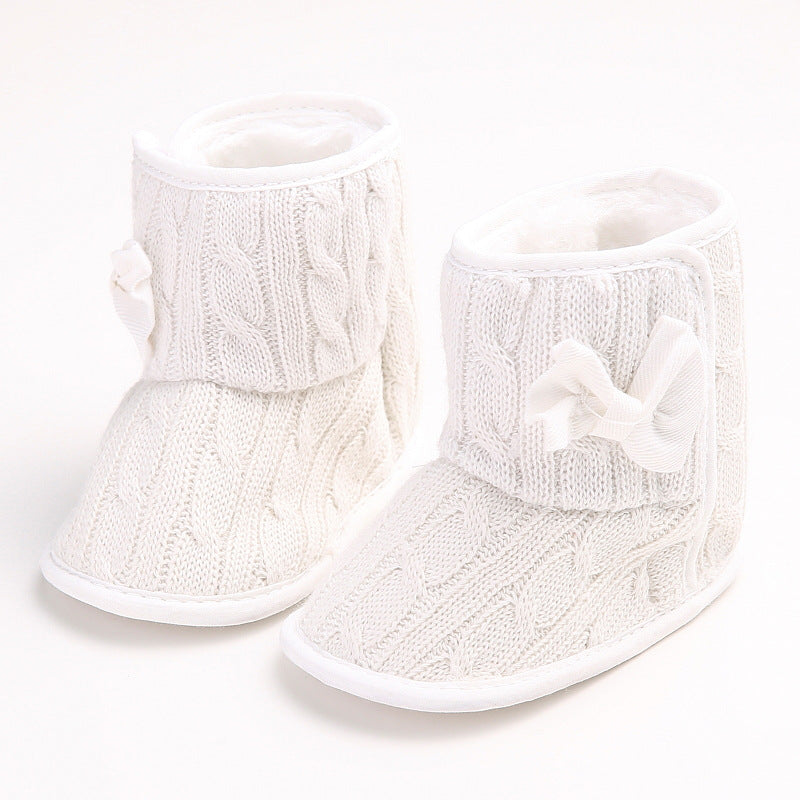 Knit Toddler Boots with Bow Detail, Perfect for Little Walkers