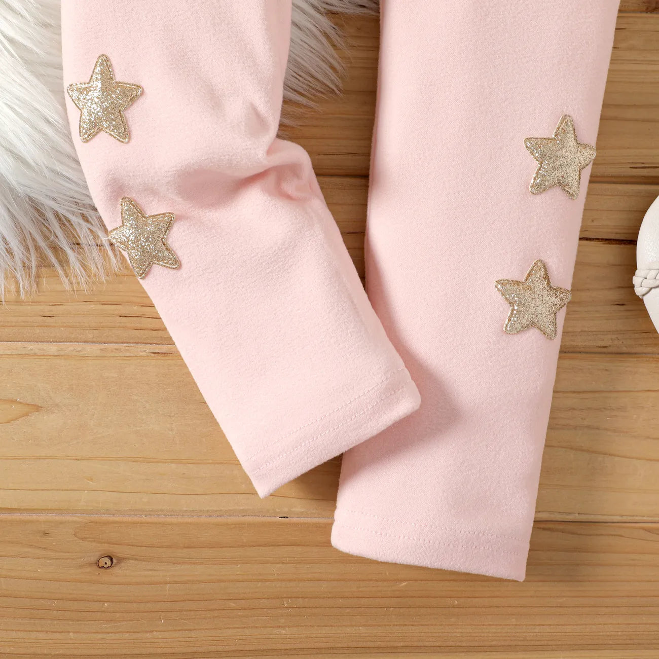 Kid Girl Glitter Stars Embroidered Elasticized Leggings