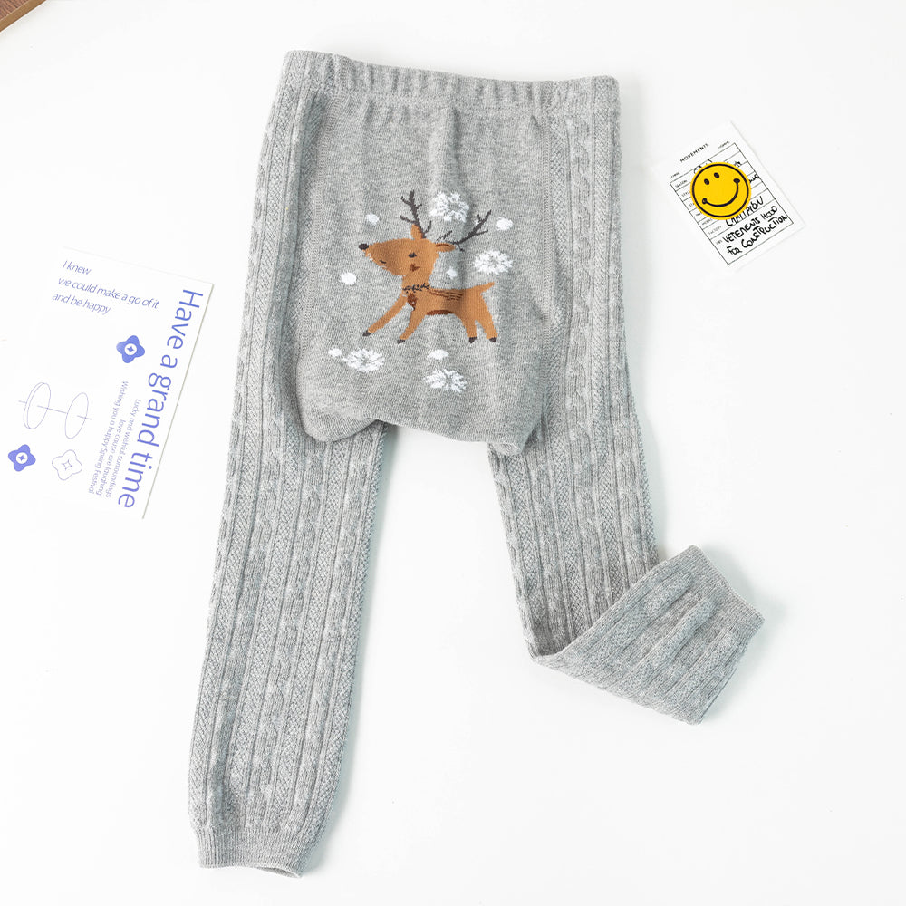 Little Girls Cartoon Deer Leggings