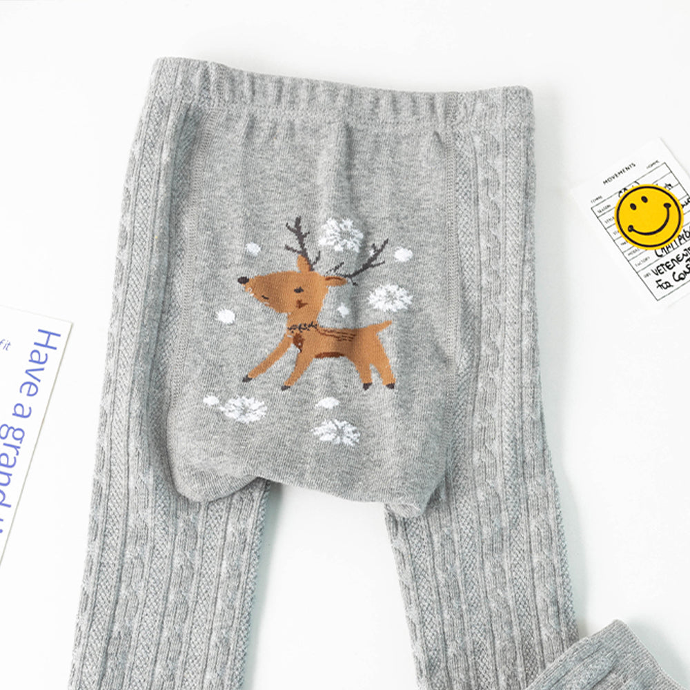 Little Girls Cartoon Deer Leggings