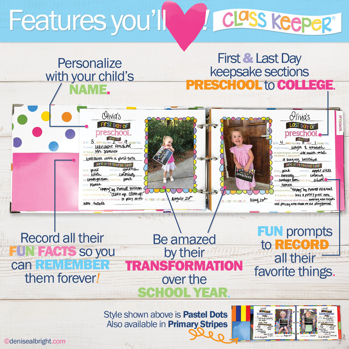 Mom Must-Have School Keepsake Kit | Class Keeper® + Photo Prop Deck + School Stickers