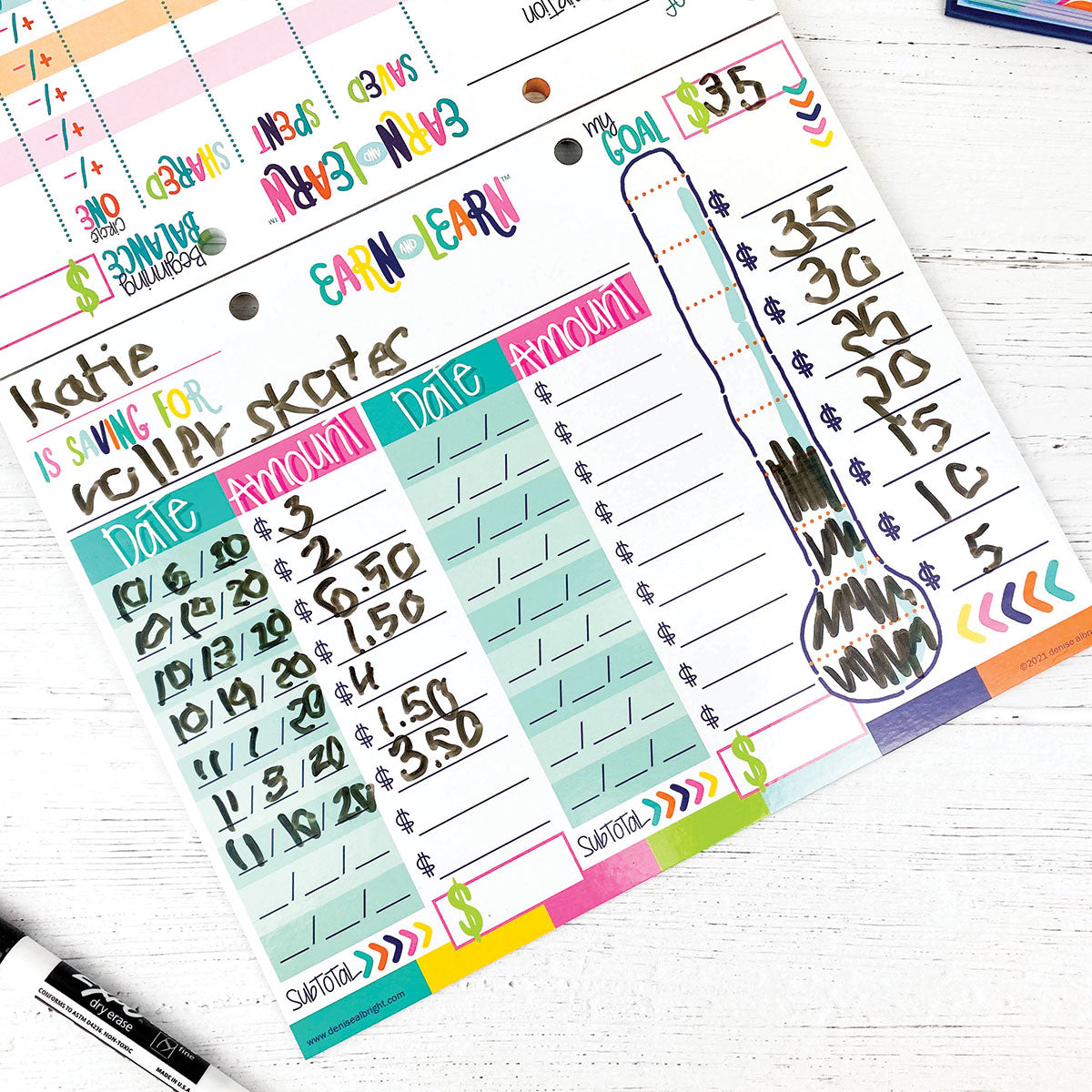 Earn & Learn® Kids Money Management Chore Chart Pad