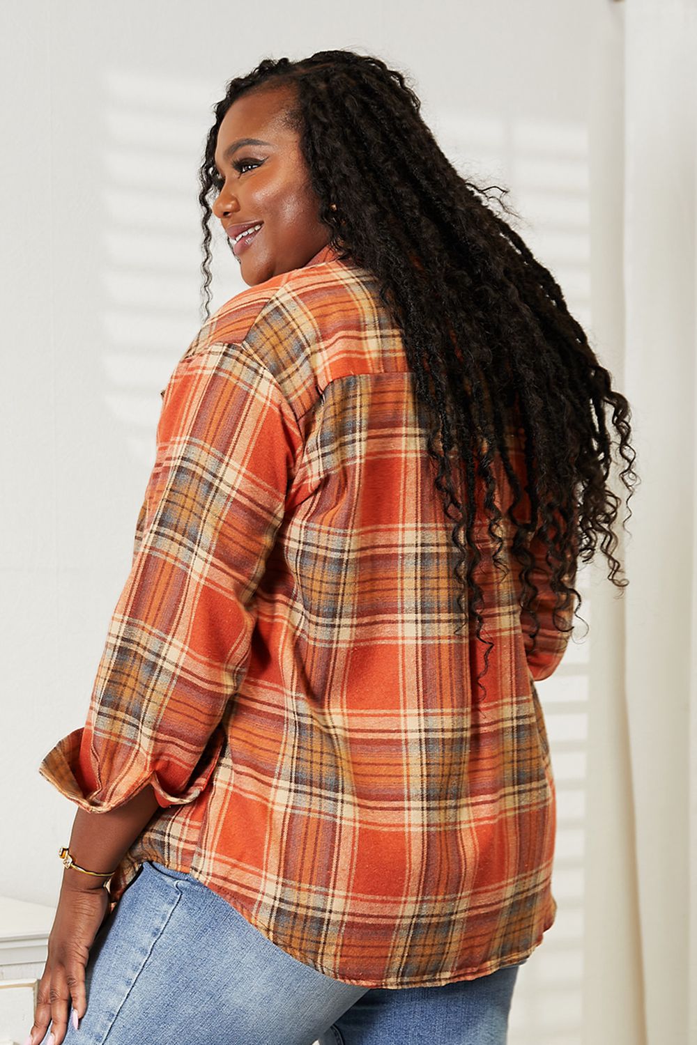 Plaid Dropped Shoulder Shirt