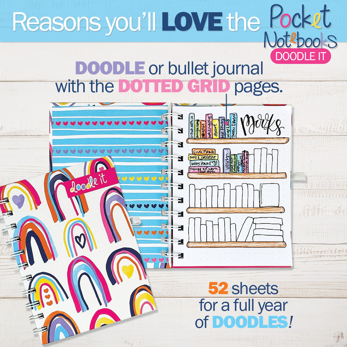 Pocket Notebooks | List, Plan, Doodle | 5 Styles