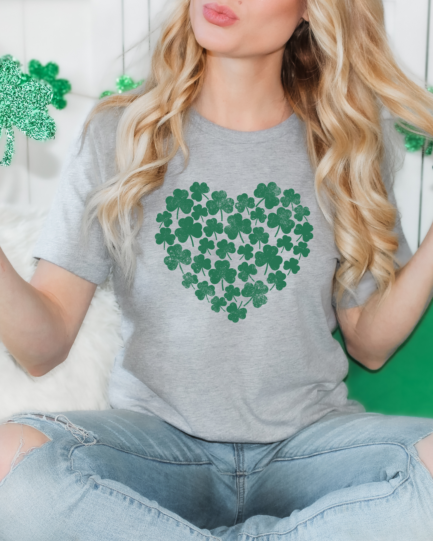 SHAMROCK HEART TEE (BELLA CANVAS)